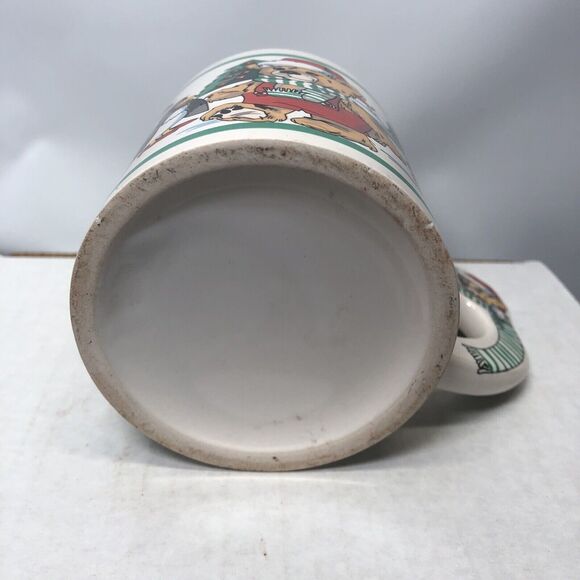 Vintage Teddy Bear Mug Christmas Scarf Handle Coffee Cup Skunk Penguin Rabbit - Picture 6 of 6